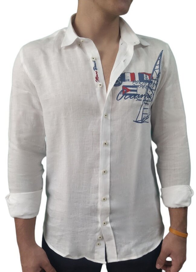 Elegant men's shirt - 100% Linen