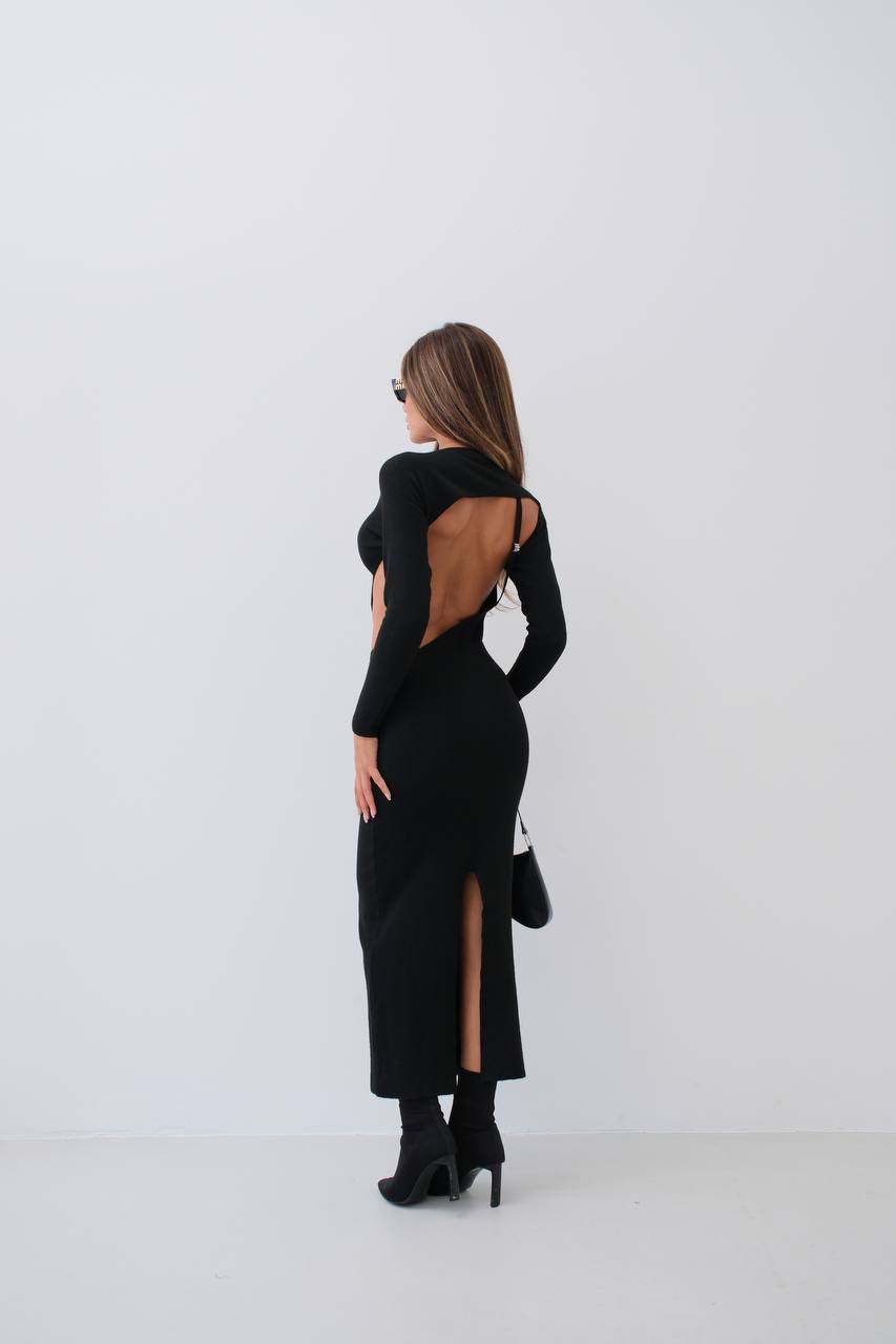 Crew Neck Backless Dress