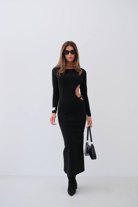 Crew Neck Backless Dress