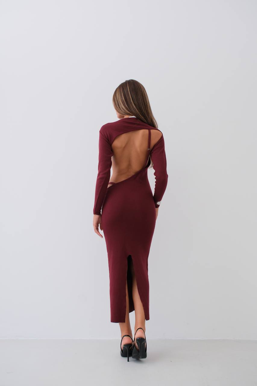 Crew Neck Backless Dress