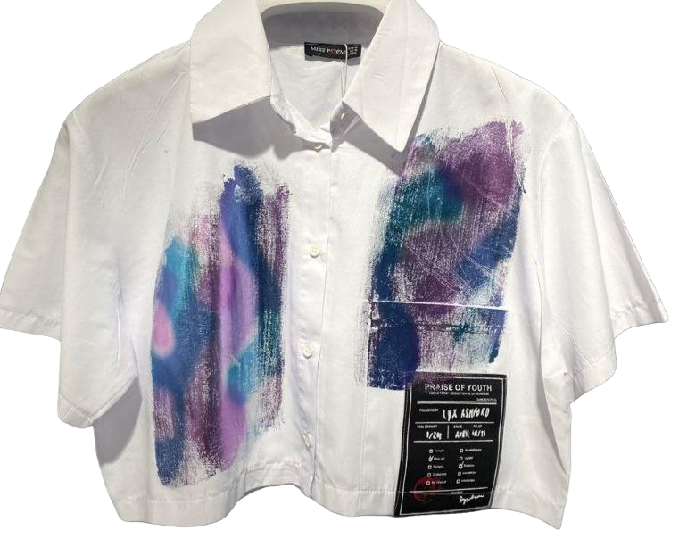 Cotton white shirt with stamp