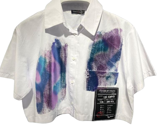 Cotton white shirt with stamp