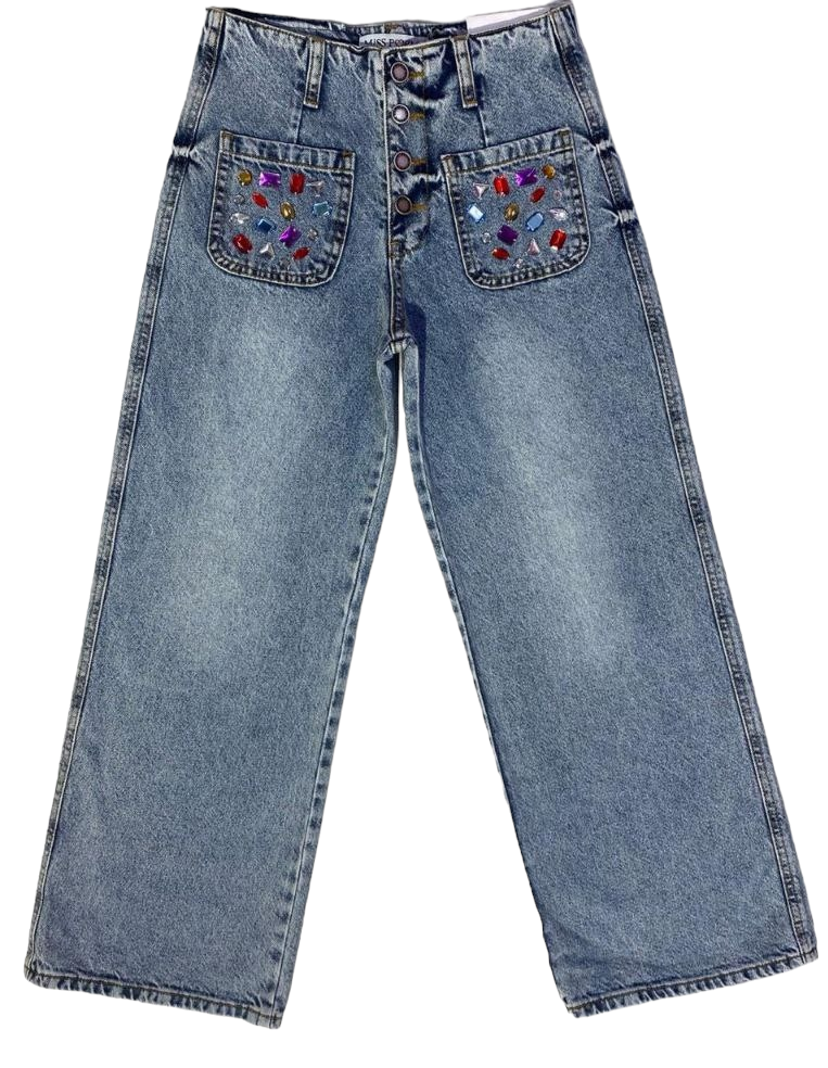 Jeans with colourful stones