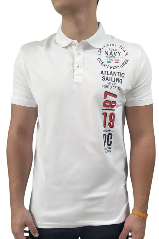 Мъжка бяла тениска Porto Cervo – Nautical Style – изглед отпред