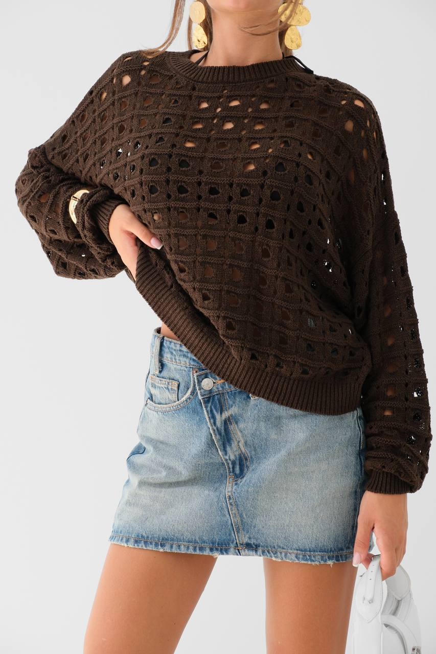 Holes knitted sweater